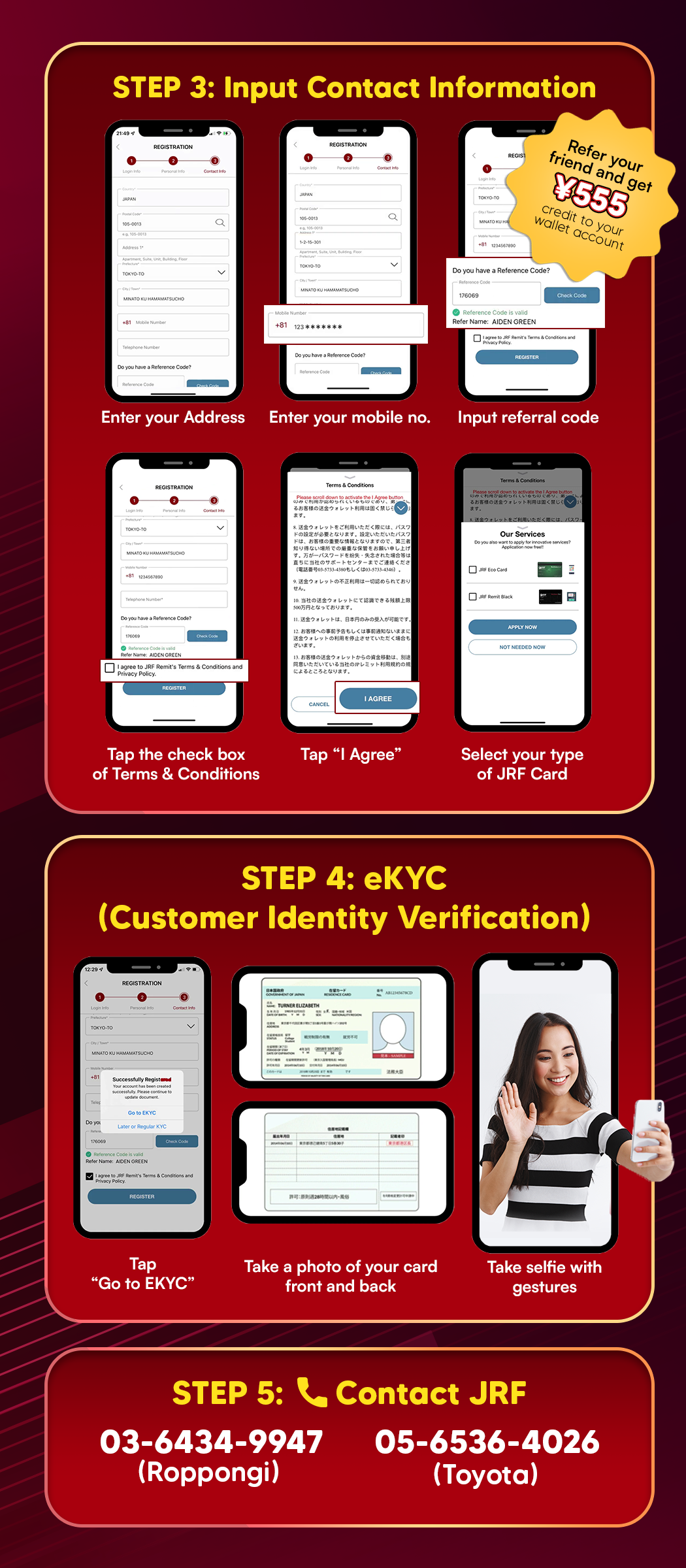 Steps on how to register using the JRF Wallet mobile remittance app